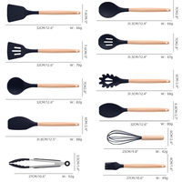 Lot de Gros d'Accessoires de Cuisine en Silicone, Kit d'Ustensiles de Cuisson avec Support de Rangement et Ensembles de Planches à Découper pour Cuisiniers