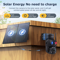 Caméra de sécurité SECTEC Wifi/4G 8MP avec zoom 50x, alimentation solaire 20W, batterie, alarme rouge et bleue, projecteur PTZ, caméra extérieure, vision nocturne