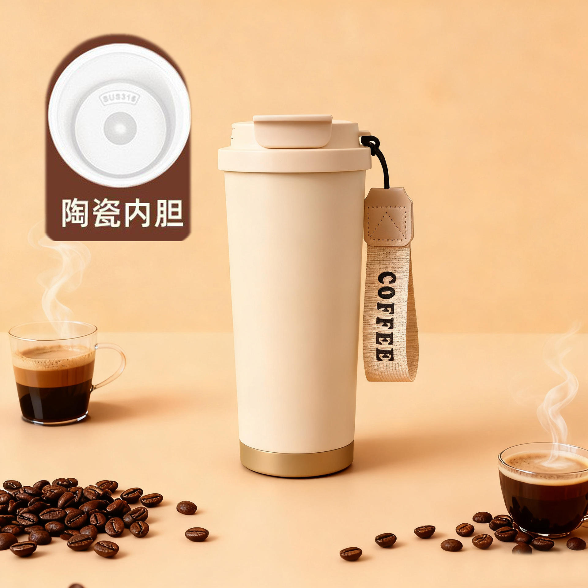 ซับในเซรามิกสีขาวครีมนม