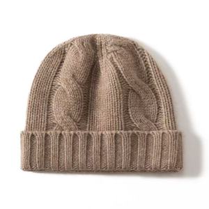China Factory 35%Cashmere 65%<strong>Wool</strong> Keep Warm Unisex Twist Pattern Hat Out Door Windproof Climb Comfortable Knitted Plain Nice <strong>Cap</strong> - Product Image 2