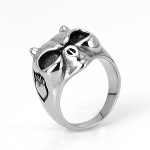 Anillo Gótico de Calavera para Hombre, Acero Inoxidable 316L, Tallado en 3D, Estilo Punk, para Motociclistas, Hipoalergénico, Duradero, Accesorio de Muñeca Audaz - Product Image 1