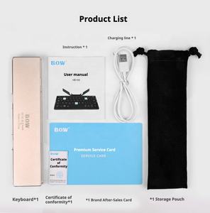 ที่วางโทรศัพท์คีย์บอร์ดไร้สายขนาดเล็ก อลูมิเนียมอัลลอยด์บางเฉียบ คีย์บอร์ดพับได้แบบพกพา เหมาะสำหรับไอแพด โทรศัพท์มือถือ แท็บเล็ต - Product Image 6