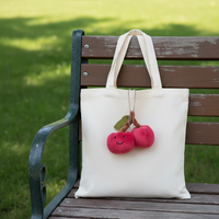 Porte-clés en peluche cerise, rembourré en coton PP, 0-10 cm, personnalisable, mignon, jouet en peluche en forme de fruit, accessoires de fête, pendentif de sac à dos