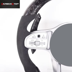 Volante de Coche de Fibra de Carbono y Cuero Personalizado con Luces LED para Benz, Gran Oferta <span class=keywords><strong>2022</strong></span> - Product Image 2