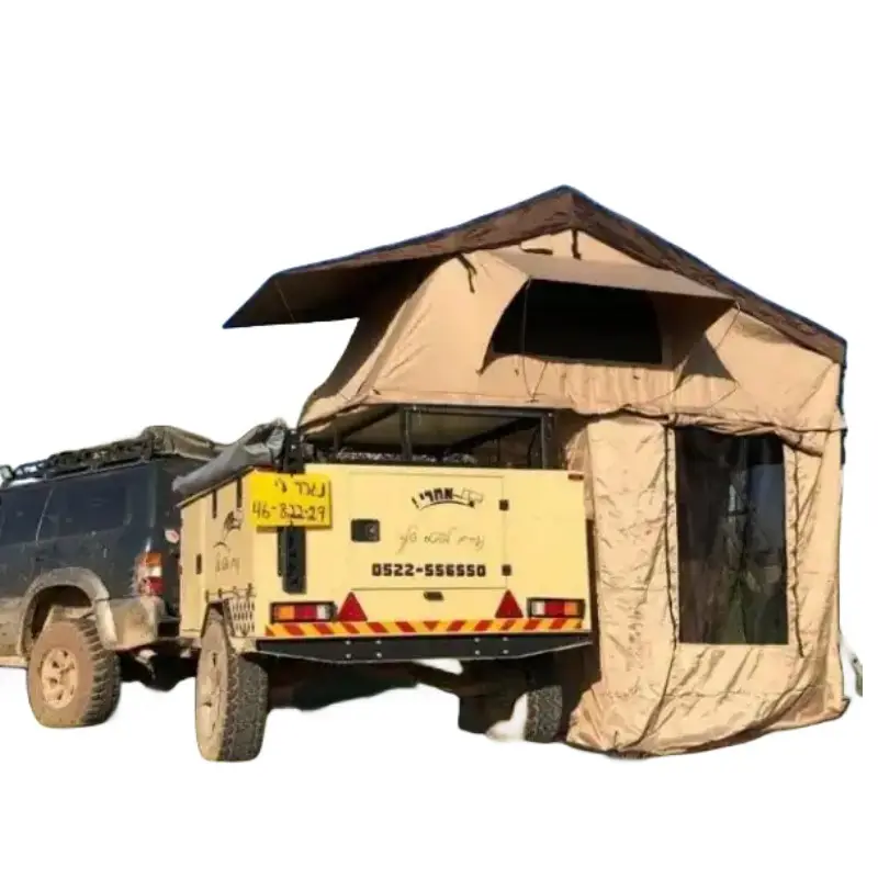 Acampar al aire libre 4WD coche techo de la tienda arriba con claraboya