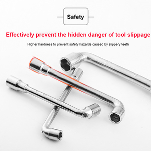 Clé à douille en L de 8 à 19 mm, outils de quincaillerie, clé à douille hexagonale industrielle, clé à douille double extrémité, outil de réparation de machines, clé hexagonale - Product Image 3