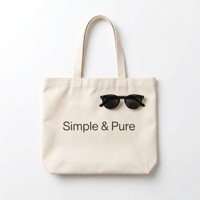 Tas Tote Kanvas Sederhana dengan Kantong Organizer Interior, Kapas Tebal 12oz, Ramah Lingkungan, Dapat Digunakan Kembali