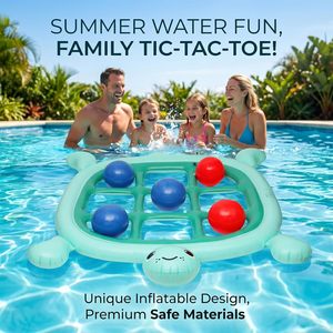 <b>Inflatable</b> Turtle Tic Tac Toe Pool <b>Game</b> with Balls for Family Summer Water Fun - Product Image 2