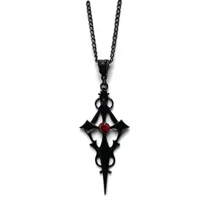 Zwart Wees Cross Vampire Ketting Gothic Sieraden Verklaring Ketting Dolk Kruis Hanger Gothic Gift Goth Ketting