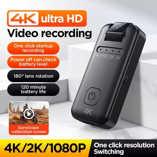 New Product K80 Mini Camera Time-lapse Recording Sport DV Camera 4K Type C 180 Degree Angle