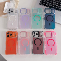 IVYMAX Magnetische Kleurrijke Wave Zakvriendelijke Stand Camera Ring Kickstand Telefoonhoesje voor iPhone 16 17 18 Pro Max Cover