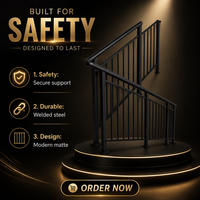 Rampe d'escalier soudée en acier inoxydable