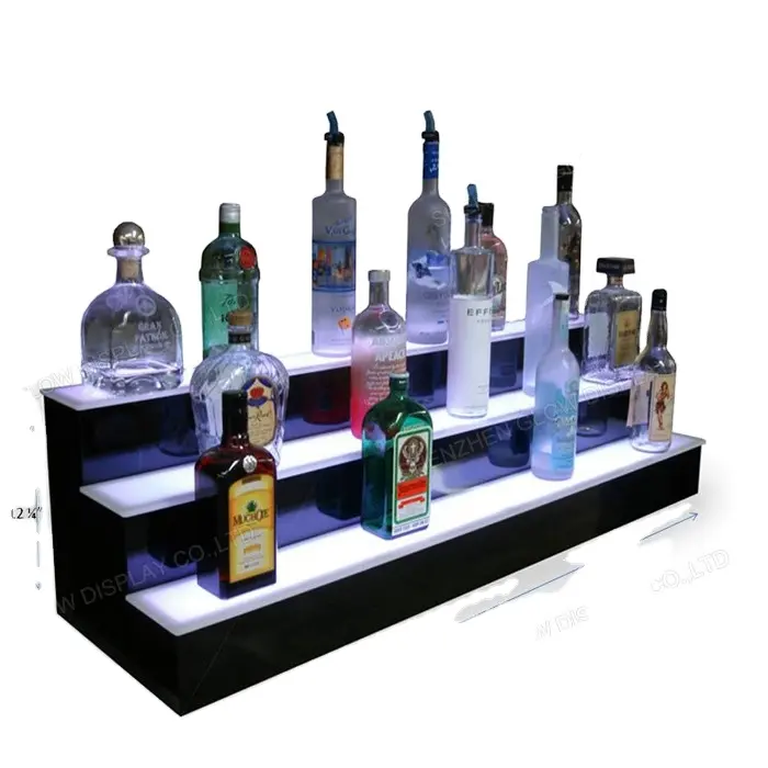 LED Light Liquor Prateleira Garrafa Prateleiras Bar Display para boate bar lounge