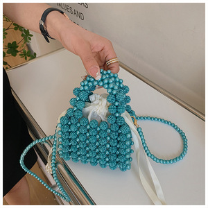New Popular Pearl Handbag Women's New Mini Handmade Woven Cute Small <b>Square</b> Bag Stylish Single Shoulder Crossbody Bag - Product Image 2