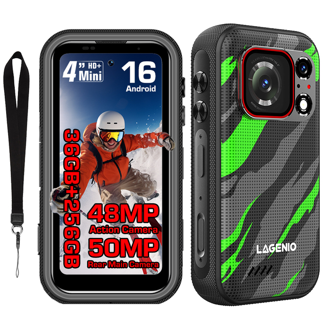 Factory Wholesale 4-Inch 5G Rugged Phone 36(12+24)GB+256GB 3700mAh 50MP+48MP Camera Android Rugged Smartphone LAGENIO Eagle Pro