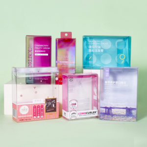 Caja de Plástico PET Transparente Impresa Personalizada, Caja Plegable de PVC Transparente de Lujo Reciclable con Estampado Dorado OEM/ODM para Cosméticos/Regalos - Product Image 3