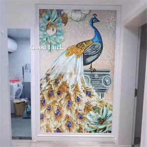 Paon Mosaïque Carrelage Image Motif Conception Verre Mosaïque Carrelage Matériel <span class=keywords><strong>pour</strong></span> Mur Dosseret Mosaïque Murale Art - Product Image 2