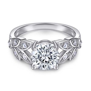 Supplier 925 Sterling Silver Rhodium Plated Zircon Ring CMA <b>Certification</b> Prong Setting Simple Design Women's Wedding Engagement - Product Image 2