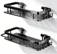 Étagère de salle de bain murale en acier inoxydable sur mesure, panier de douche pour articles de toilette et savon, support de rangement simple niveau en aluminium pour salle de bain