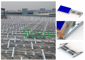 Ensemble de supports pour toit plat pour 2 modules photovoltaïques, inclinaison latérale, montage facile, support de fixation de panneau solaire, AL6005-T5/acier, 10 ans - Product Image 4