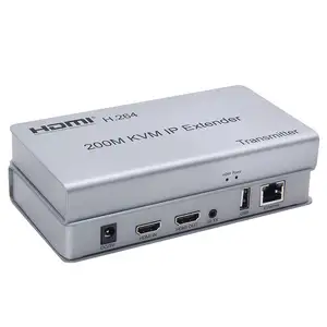 RJ45 LANイーサネットネットワークCat5eCat6ケーブルを介したUSBHDMI H.264 200M KVM IPエクステンダーの製造