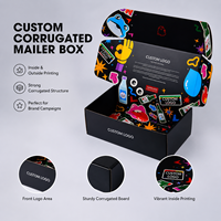 Boîte d'expédition personnalisée en carton ondulé imprimée en couleur avec graphismes pleine couleur et approvisionnement en gros pour l'expédition de vêtements streetwear