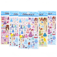 ZKJ Autocollants de scrapbooking Famille de poupées de dessin animé, décorations stéréo mignonnes pour carnet de notes, kit de matériel DIY pour enfants