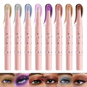 Sombra de ojos líquida brillante giratoria 8 colores brillo de ojos debajo de los ojos abrillantador maquillaje de ojos de larga duración - Product Image 3