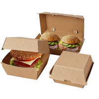 Caja de Cartón Reciclado Ecológica para Hamburguesas, con Logotipo Personalizado, Cierre Magnético e Impresión UV