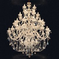 Lustre moderne européen à 32 bras en cristal, grand lustre blanc pour la décoration d'hôtel, de mariage, de salon de taille moyenne