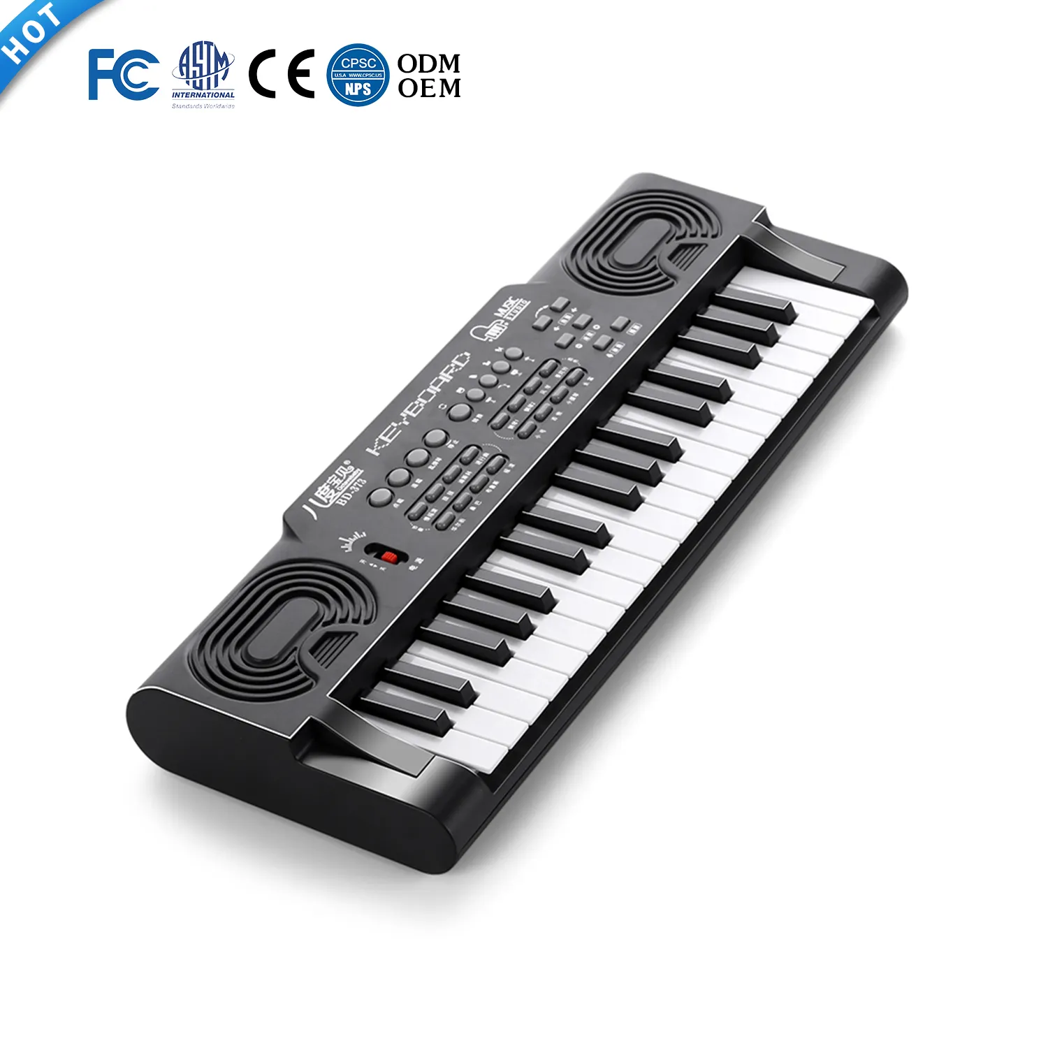 2024baru produk ABS keyboard midi 37 tombol memutar instrumen musik organ elektronik mainan piano untuk anak-anak