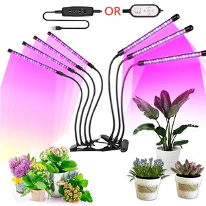 Dimmable Plant Lamp Red Blue Led Grow Light For Indoor Plants Growing 360 Degree Adjustable Timing USB Grow Lights