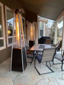 Chauffe-terrasse pyramidal au gaz butane, style moderne, longue durée, pour extérieur, avec structure en fer - Product Image 5