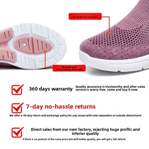 Zapatos de mujer 2025, nuevo modelo de verano, calzado deportivo informal de malla transpirable con suela suave para mamá, sin cordones, para comercio exterior. - Product Image 3