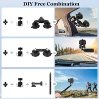 Support de caméra de voiture multifonctionnel Mechrig à 5 ventouses avec kit de tige d'extension de 1,5 m pour caméra d'action Insta360 DJ