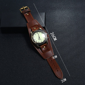 <span class=keywords><strong>Montre</strong></span> à <span class=keywords><strong>bracelet</strong></span> en <span class=keywords><strong>cuir</strong></span> véritable large rétro Relogio pour homme, <span class=keywords><strong>montre</strong></span> à quartz punk, <span class=keywords><strong>bracelet</strong></span> de <span class=keywords><strong>montre</strong></span>, <span class=keywords><strong>montre</strong></span> de poignet inhabituelle (WA212) - Product Image 5