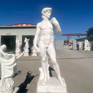 Escultura de Hombre Desnudo Clásica de Piedra Natural de Tamaño Real para Jardín, Villa o Parque, Estatua de David de Mármol Tallada a Mano - Product Image 1