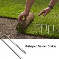 Agrafes de jardin/clous de gazon en forme de U/épingles de gazon 15cm en métal en forme de U Pinces de fixation de jardin Agrafes de gazon