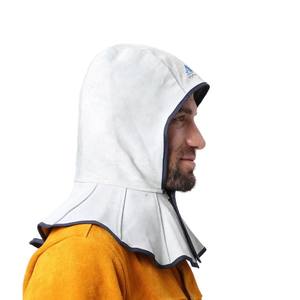 Capa <span class=keywords><strong>de</strong></span> Soldadura <span class=keywords><strong>de</strong></span> Cuero <span class=keywords><strong>de</strong></span> Cobertura Total y Casco <span class=keywords><strong>de</strong></span> <span class=keywords><strong>Soldador</strong></span> con Orificios <span class=keywords><strong>de</strong></span> Ventilación para Costuras, Equipo <span class=keywords><strong>de</strong></span> Protección Resistente al Fuego - Product Image 4