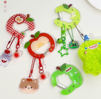 Pendentif en matériau acrylique personnalisable avec mousqueton promotionnel de dessin animé mignon
