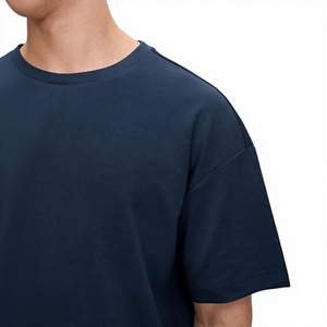<b>Men's</b> Oversized <b>Navy</b> <b>Blue</b> 100% Cotton T-<b>Shirt</b> Short Sleeve O-Neck Casual Solid Blank Jersey Fit Digital Printing Eco-Friendly - Product Image 5