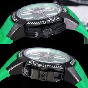 Reloj de Pulsera de Lujo para Hombre 2026, Negro Oscuro de Alta Calidad, Bisel con Diamantes, Cronógrafo Esqueleto, Correa de Caucho Negra - Product Image 4