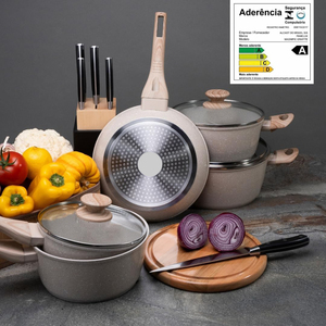 Ensemble d'Ustensiles <span class=keywords><strong>de</strong></span> <span class=keywords><strong>Cuisine</strong></span> en Gros Granit Marbre Aluminium - Product Image 3