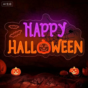 Luces de Neón LED para Halloween, Decoración de Pared de Acrílico, Bruja, Fantasma, Gato, Calabaza, Decoración de Fiesta BOO, Montaje en Pared, IP65, 2700K, Blanco Cálido - Product Image 1