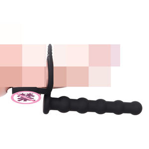 Çift Delikli Silikon Su Geçirmez Anal <span class=keywords><strong>Dildo</strong></span> Arka Bölmeli Boncuklu Sperm Halkası Kilitlemeli Çift Tüplü Seks Oyuncağı Erkekler Kadınlar için YEYI Marka - Product Image 2