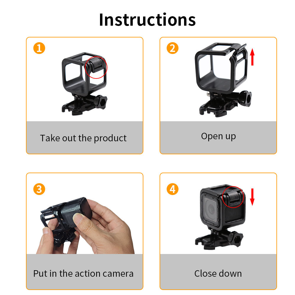 HONGDAK in Stock Standard Border Protector Protective Frame Case Cover for Gopro Hero 7 6 5 Go Pro Action Camera Accessories