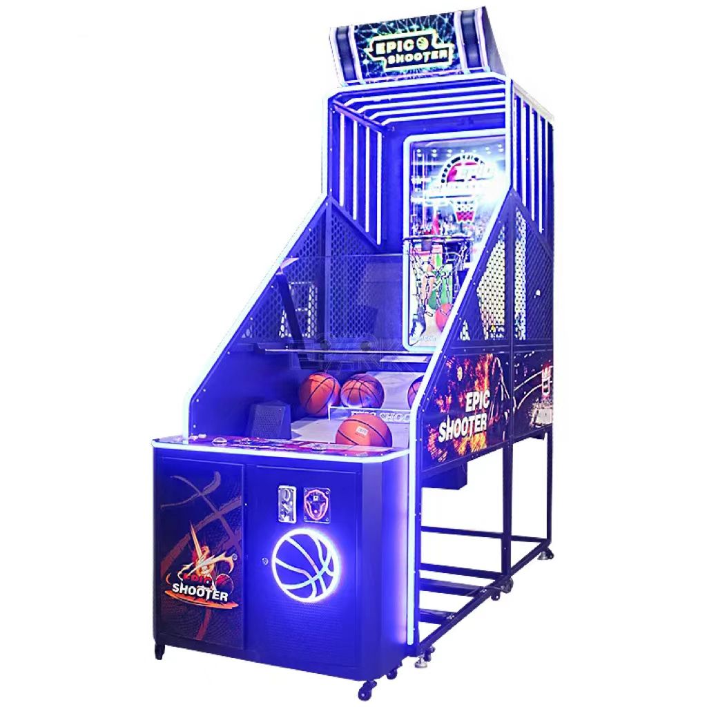 LED Screen Coin Operated Sport Shooting Arcade Interactive Moving Hoop Game Basketball Machine Online Play