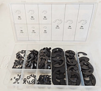 300-Piece E-Clip Assortment Kit Titanium Retaining Ring Circlip with Black Oxide Finish