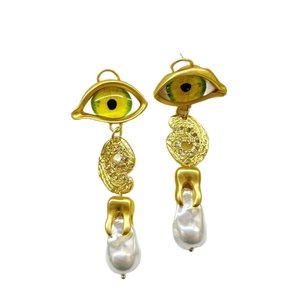 Boucles d'<span class=keywords><strong>oreilles</strong></span> vintage françaises, motif nez, <span class=keywords><strong>bouche</strong></span>, oreille, expression, plaqué or lourd, tendance individuelle - Product Image 5
