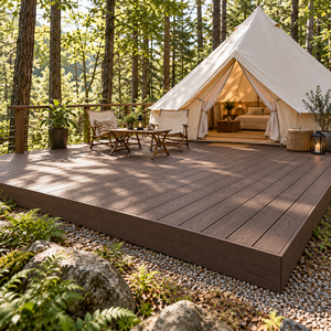 Terrasse modulaire en WPC pour café-restaurant, système de plancher extérieur préfabriqué en acier galvanisé, étanche, qualité export - Product Image 1